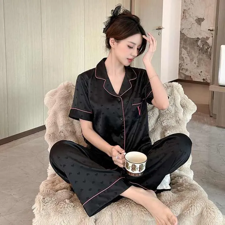 جديد الحرير الجليد السيدات بيجام New Summer Silk Pajamas