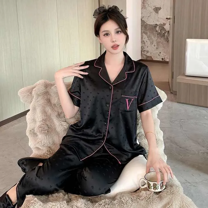 جديد الحرير الجليد السيدات بيجام New Summer Silk Pajamas