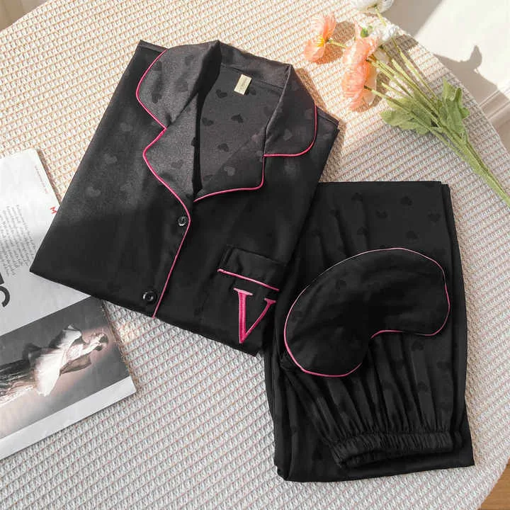 جديد الحرير الجليد السيدات بيجام New Summer Silk Pajamas