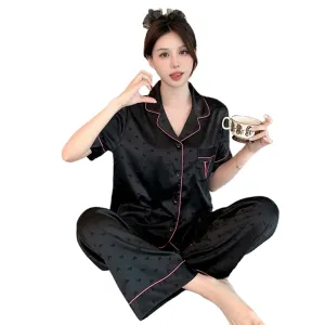 جديد الحرير الجليد السيدات بيجام New Summer Silk Pajamas