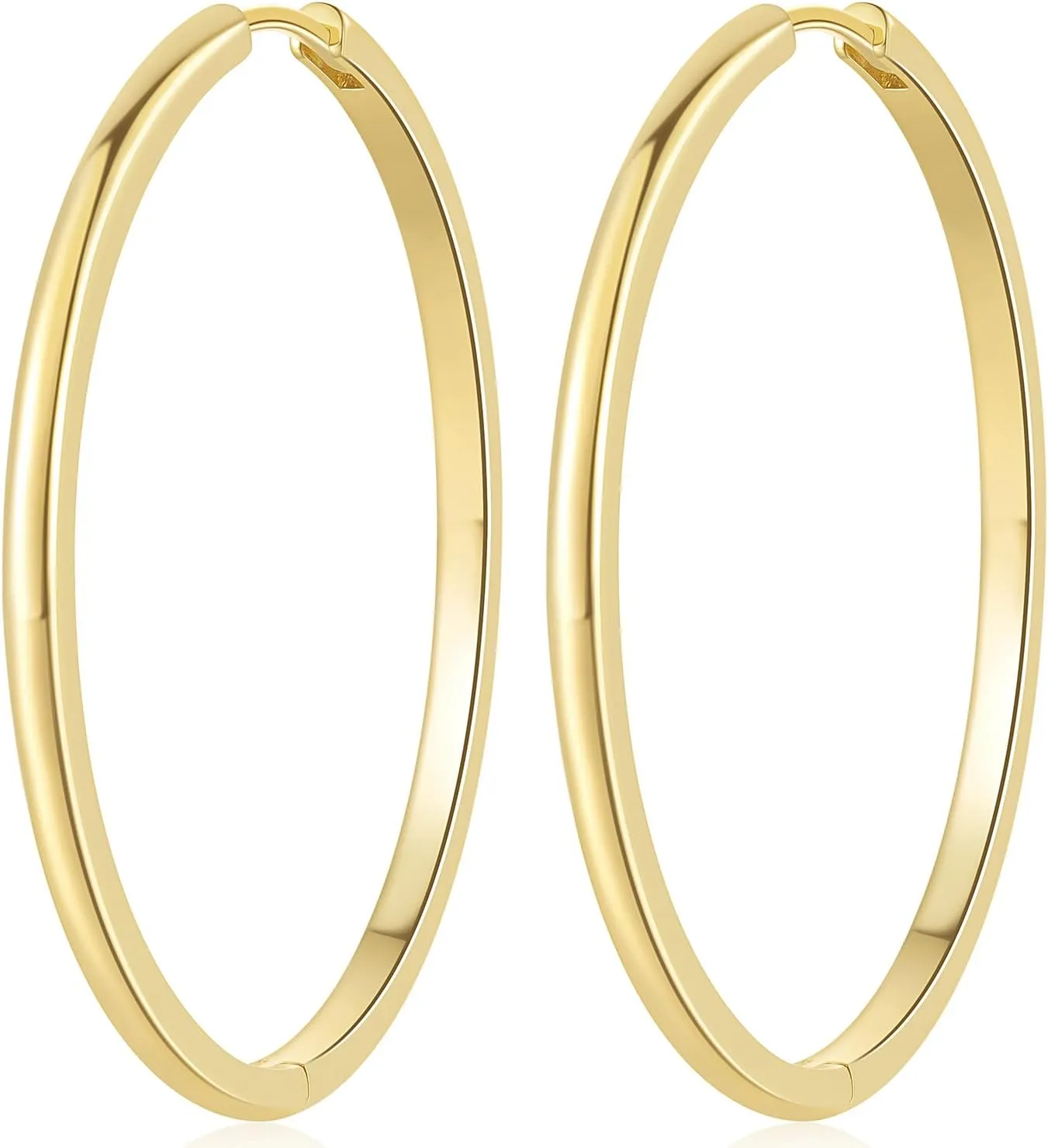 14K Gold Hoop Earrings for Women 14K Gold Earrings Large Hoop Earring Halo Womens Hoops Earring 40mm