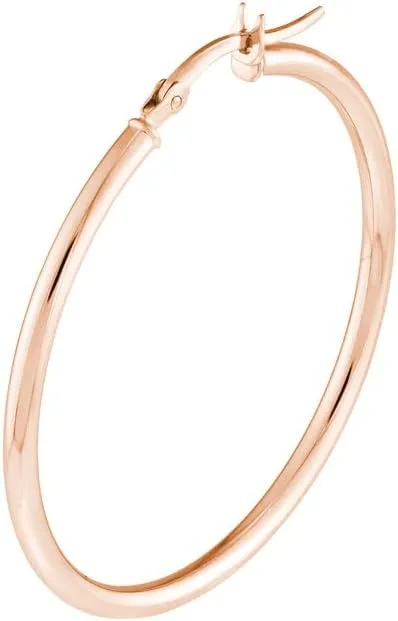 14k Solid Yellow Gold Polished Hoop Earrings-Hoop Earring for Women in Choice of Styles