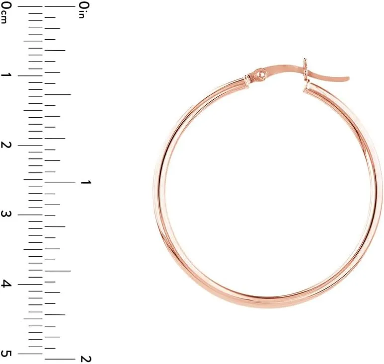 14k Solid Yellow Gold Polished Hoop Earrings-Hoop Earring for Women in Choice of Styles