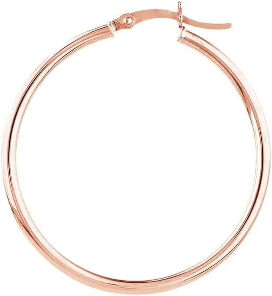 14k Solid Yellow Gold Polished Hoop Earrings-Hoop Earring for Women in Choice of Styles