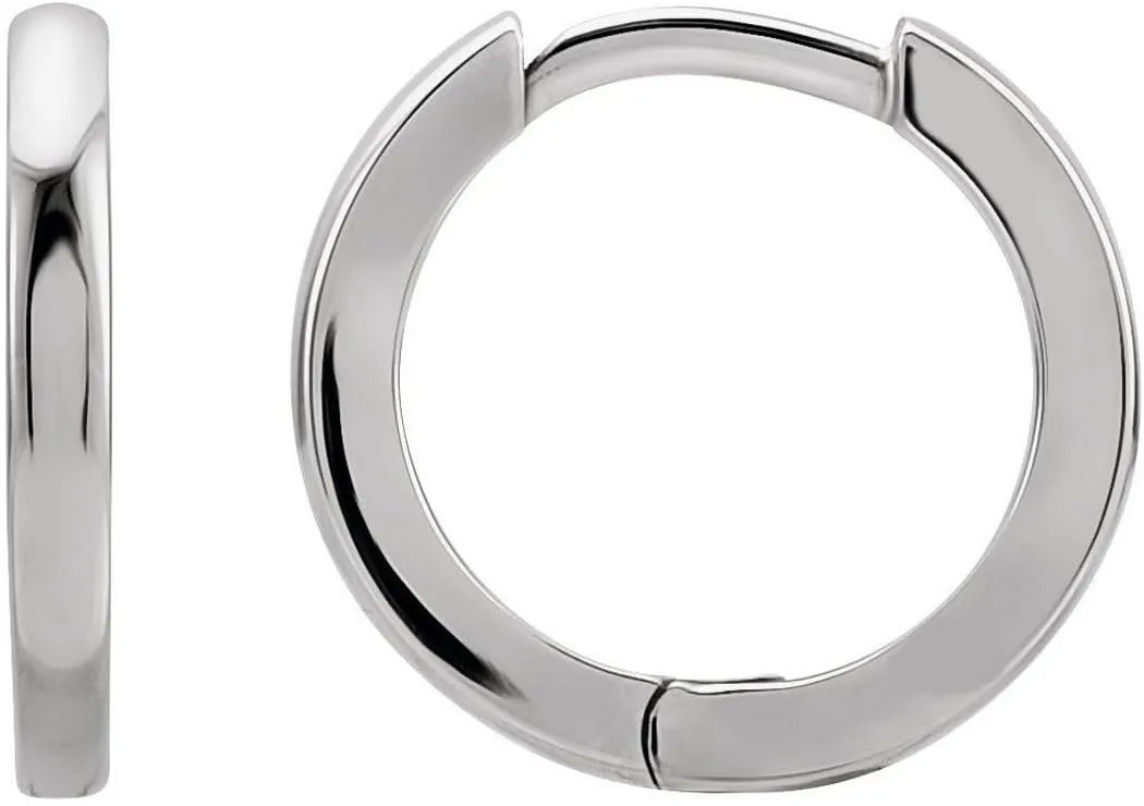 14k White Gold 20x1.65mm Polished Hinged Hoop Earrings-Hoop Earring for Women