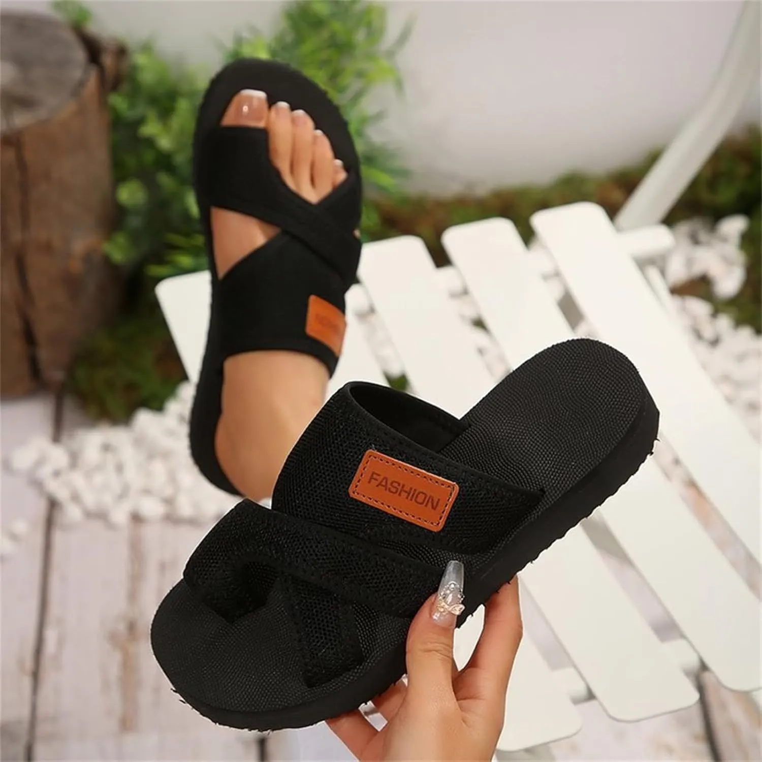 2025 Women's Summer Sandals Extra Wide Mesh Slides, Dressy Summer Flats Orthopedic Support Airflow Design Beach Walking Shoes