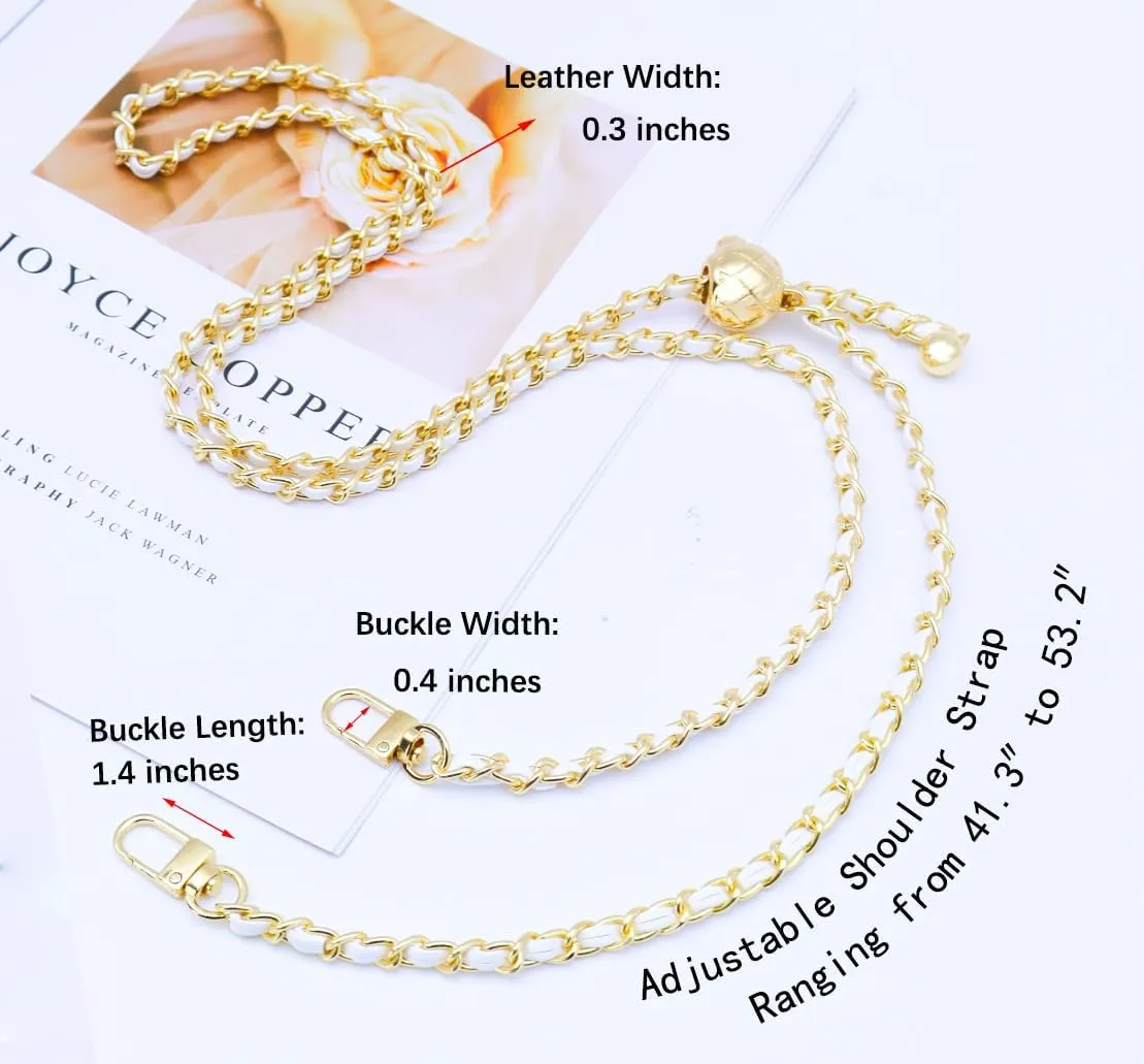 53" DIY Iron Chain Strap for DIY Purse Handbag Shoulder Crossbody Bag Accessories Replacement Straps, with Metal Buckles