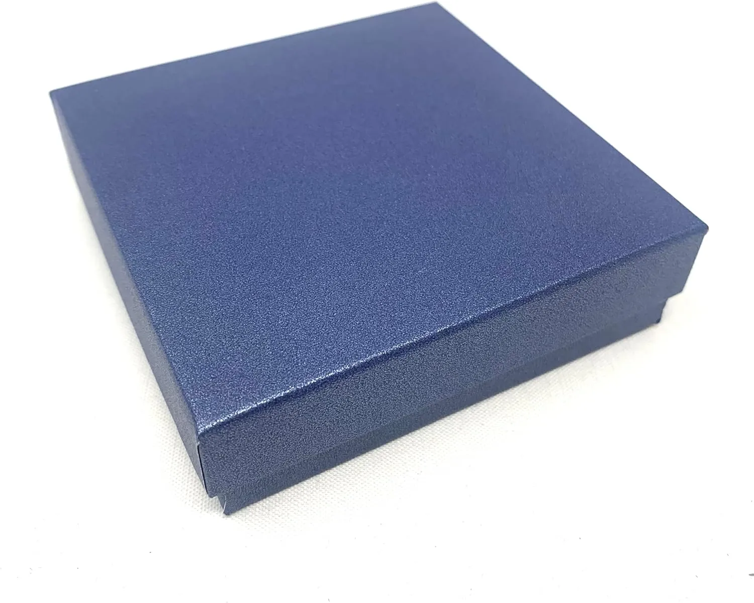 6 Pack Cotton Filled Pearl Blue Color Cardboard Jewelry Necklace Earring Bangle Anklet Pendant Bracelets Watch Gift and Retail Boxes Size 3 1/2" x 3 1/2" x 1" Inch - by R J Displays