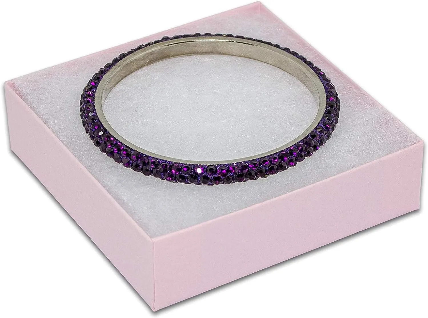 6 Pack Cotton Filled Pink Color Cardboard Jewelry Necklace Earring Bangle Anklet Pendant Bracelets Watch Gift and Retail Boxes Size 3 1/2" x 3 1/2" x 1" Inch - by R J Displays (Pink)
