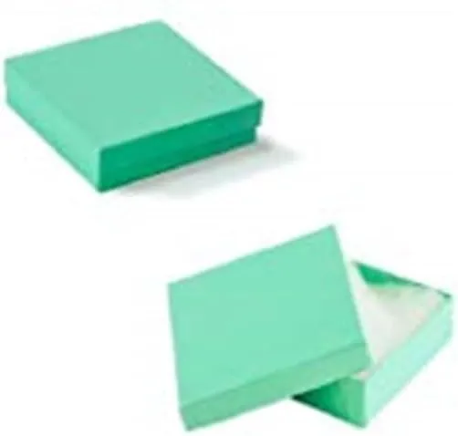 6 Pack Cotton Filled Teal Green Color Cardboard Jewelry Necklace Earring Bangle Anklet Pendant Bracelets Watch Gift and Retail Boxes Size 3 1/2" x 3 1/2" x 1" Inch - by R J Displays (Teal Green)