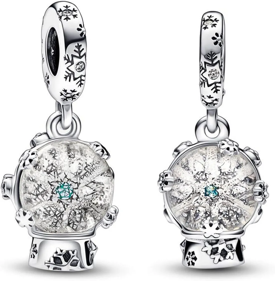 925 Sterling Silver Charms for Bracelets and Necklaces Rose Gold Heart Floating Stone Charm Dangle Pendants Beads Cute Celestial Snowflake Charms Christmas Jewelry for Women