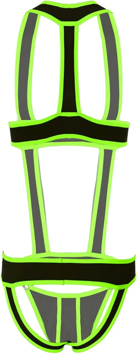 ACSUSS Men's Elastic Body Chest Harness Bodysuit Leotard Underwear Wrestling Singlet Jumpsuit