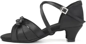 AOQUNFS Girls Latin Dance Shoes Low Heels Tango Salsa Ballroom Practice Performance Dancing Shoes,D28