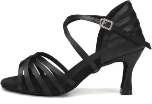 AOQUNFS Women's Latin Dance Shoes Ballroom Salsa Practice Professional Performance Dancing Shoes,2324,Black,US 9