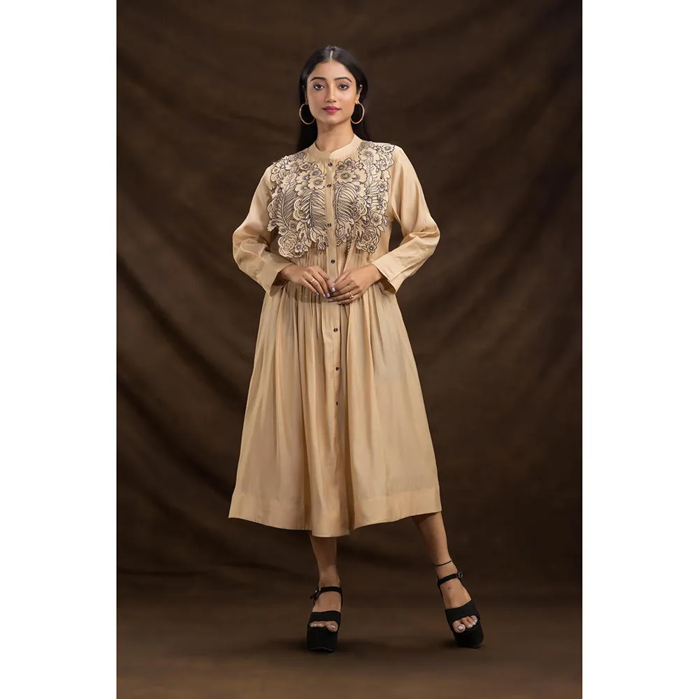 Autumnlane Beige Niharika Caramel Designer Dress