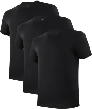 BAMBOO COOL Men's Undershirt Moisture-Wicking T-Shirts Stretch Crewneck Soft Tees for Men,3 Pack