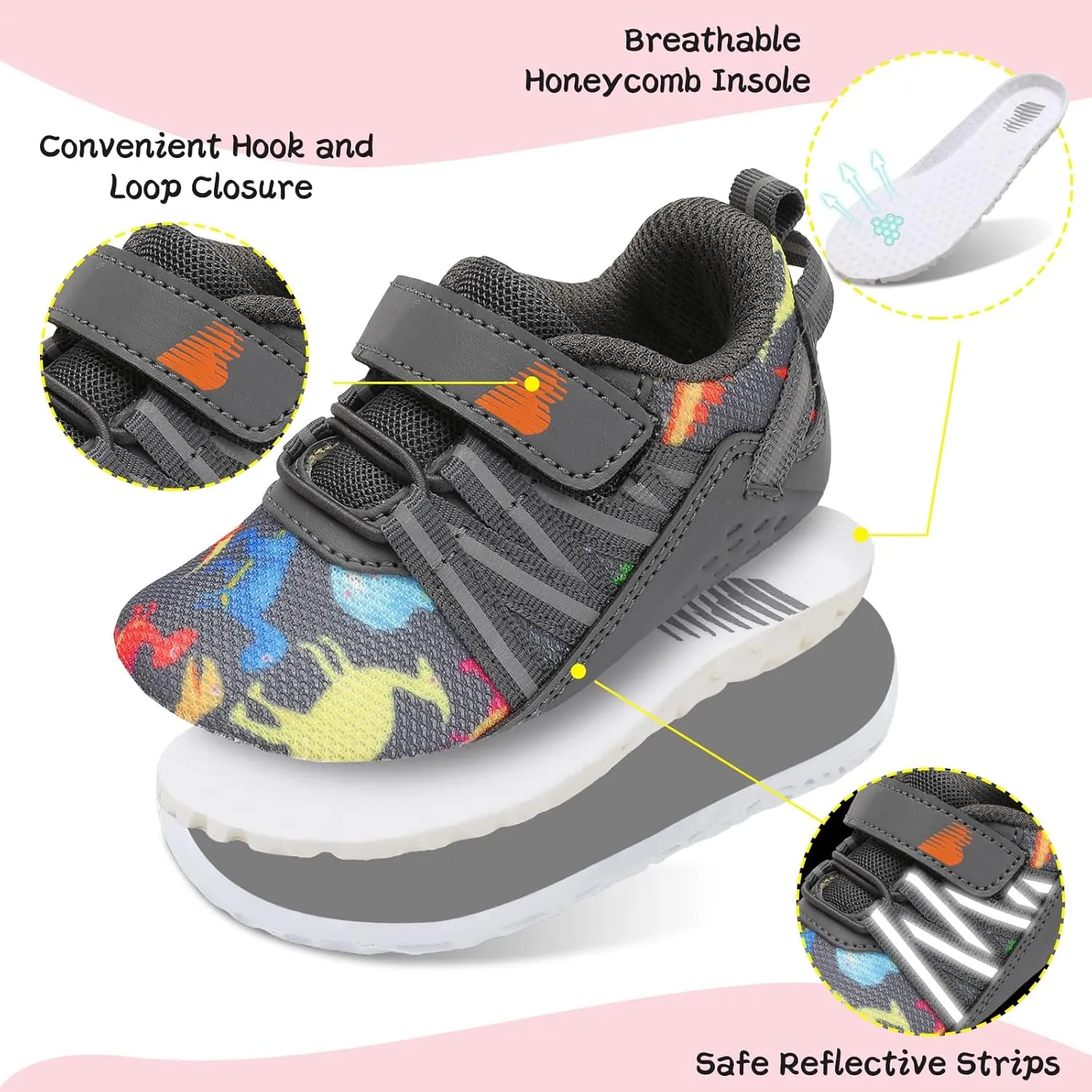 BARERUN Baby Sneakers Toddler Shoes Soft Anti-Slip Sole Newborn First Walkers Infant Toddler Breathable Athletic Running Shoes