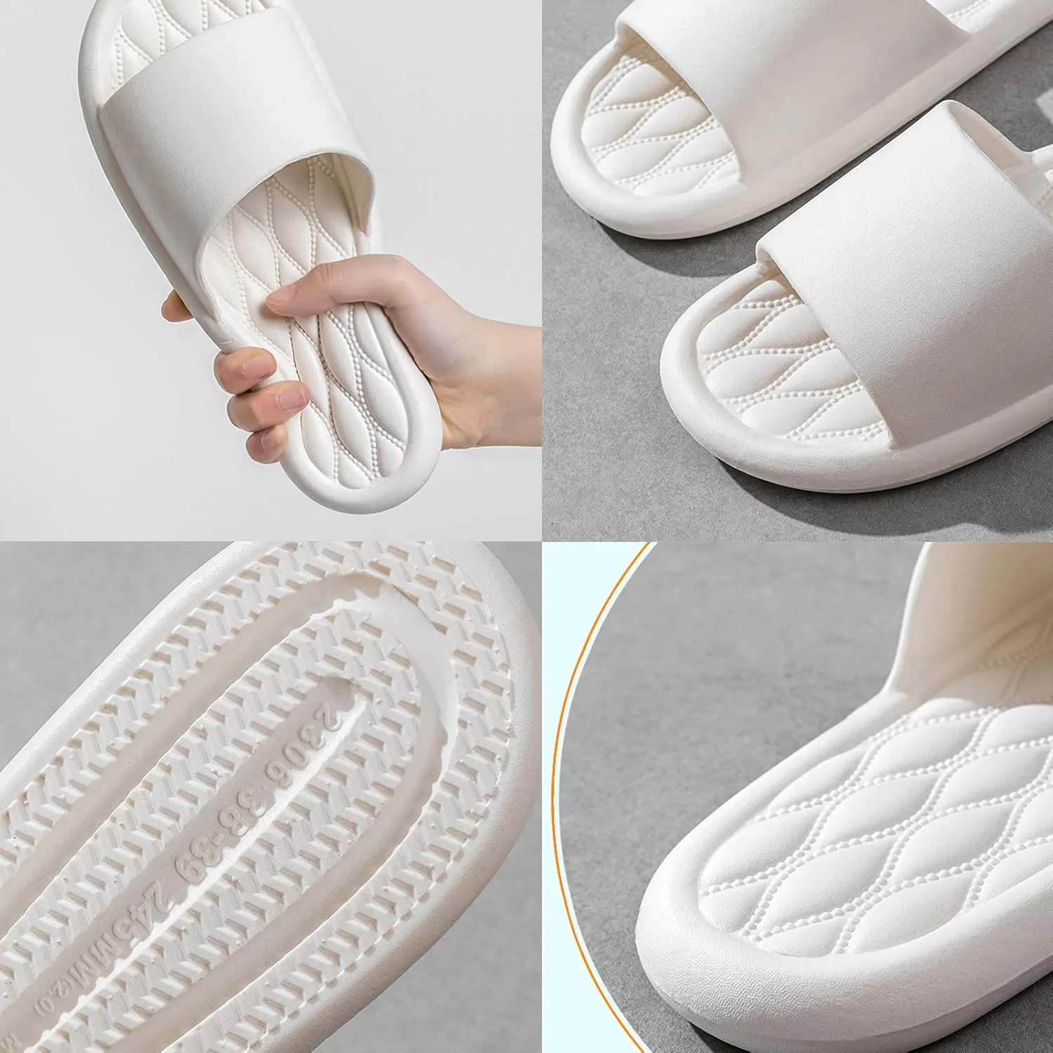 Bath Slippers Ultimate Comfort Lightweight Shower Slippers Shower Sandals House Shoes with Low Arch Support