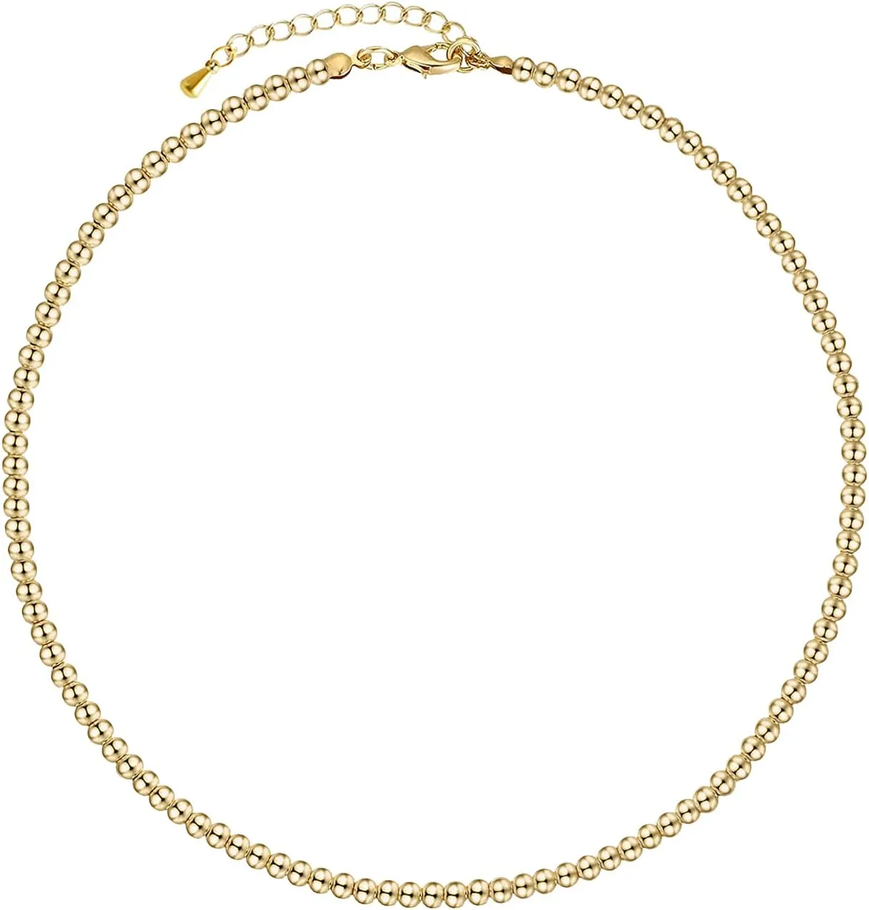 Bead Necklace for Women,Beaded Ball Necklaces 4mm