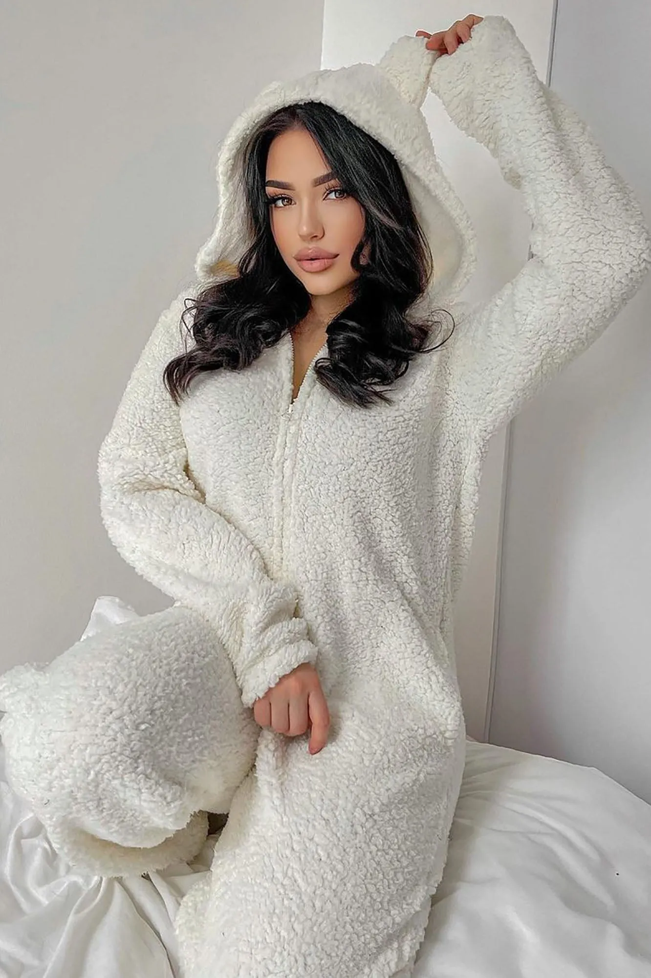Bear Babe PJ Jumpsuit Onesie - Cream