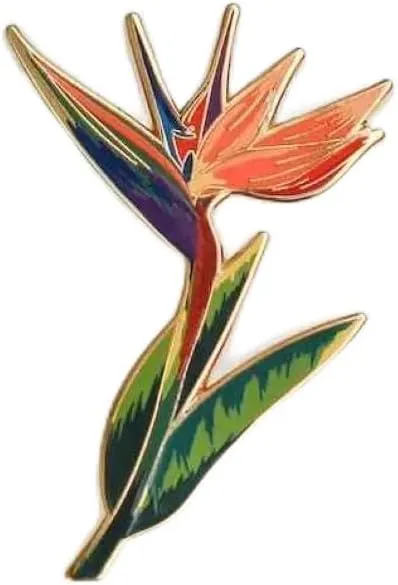 Bird of Paradise Plant Hard Enamel Pin Orange Tropical Jewelry Gift for Nature Lover Botanical Brooch, Accessories for Gardeners 040268