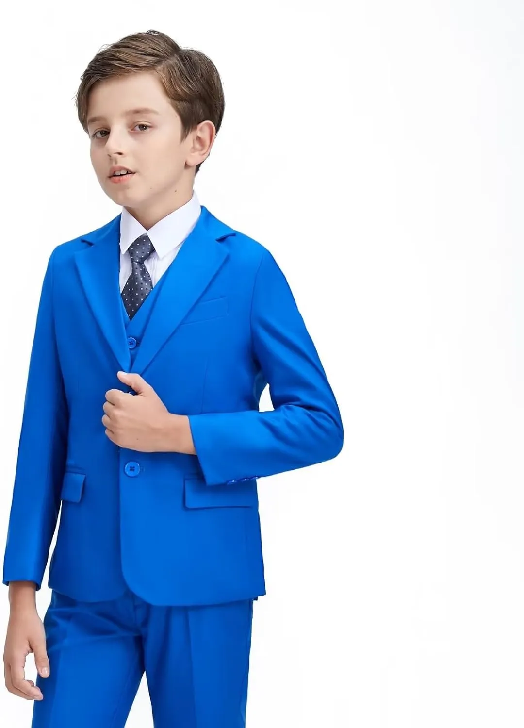 Boys' Blazer Suit Jacket Formal Sport Coats with Bowtie Solid Color Tuxedo Blazers for Boy Dinner Party