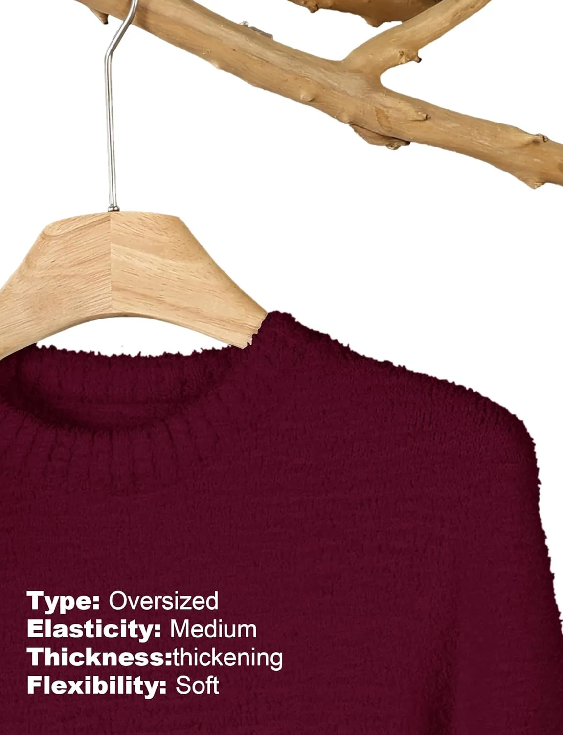 Buauty Womens Oversized Long Sleeve Crewneck Fall Sweaters Chunky Fuzzy Knit Pullover Clothes 2025 Trendy Outfits