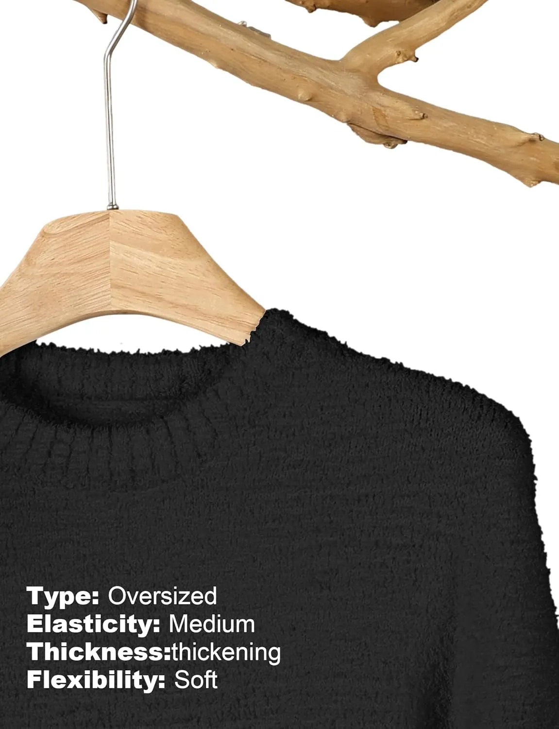 Buauty Womens Oversized Long Sleeve Crewneck Fall Sweaters Chunky Fuzzy Knit Pullover Clothes 2025 Trendy Outfits