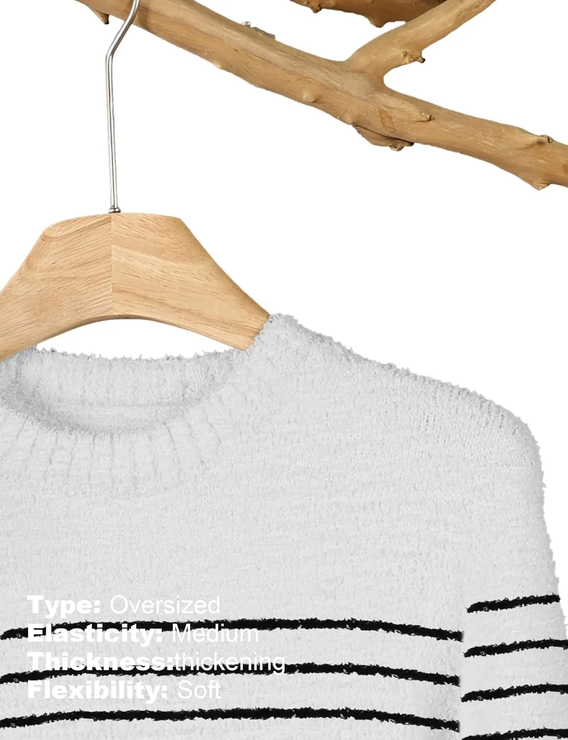 Buauty Womens Oversized Long Sleeve Crewneck Fall Sweaters Chunky Fuzzy Knit Pullover Clothes 2025 Trendy Outfits