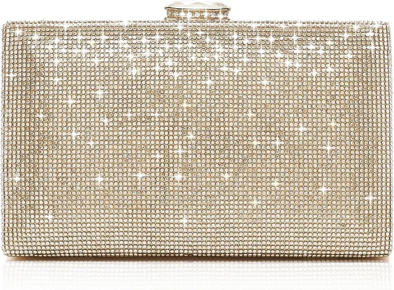 CARIEDO Women's Evening Bag Elegant Clutch Sophisticated Diamond Handbag Prom Wedding Party