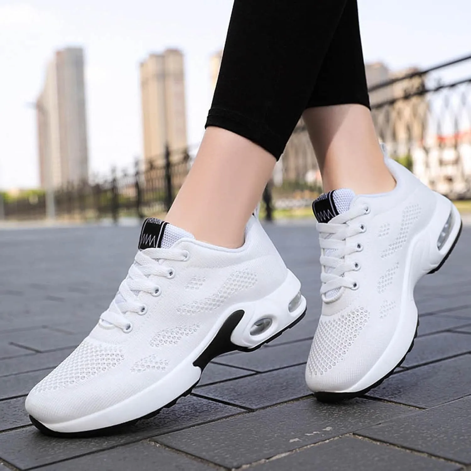 Cathalem Womens Sneakers Air Cushion Running Shoes Lightweight Tennis Walking Shoes Mesh Breathable Gym Work Fashion Sneakers