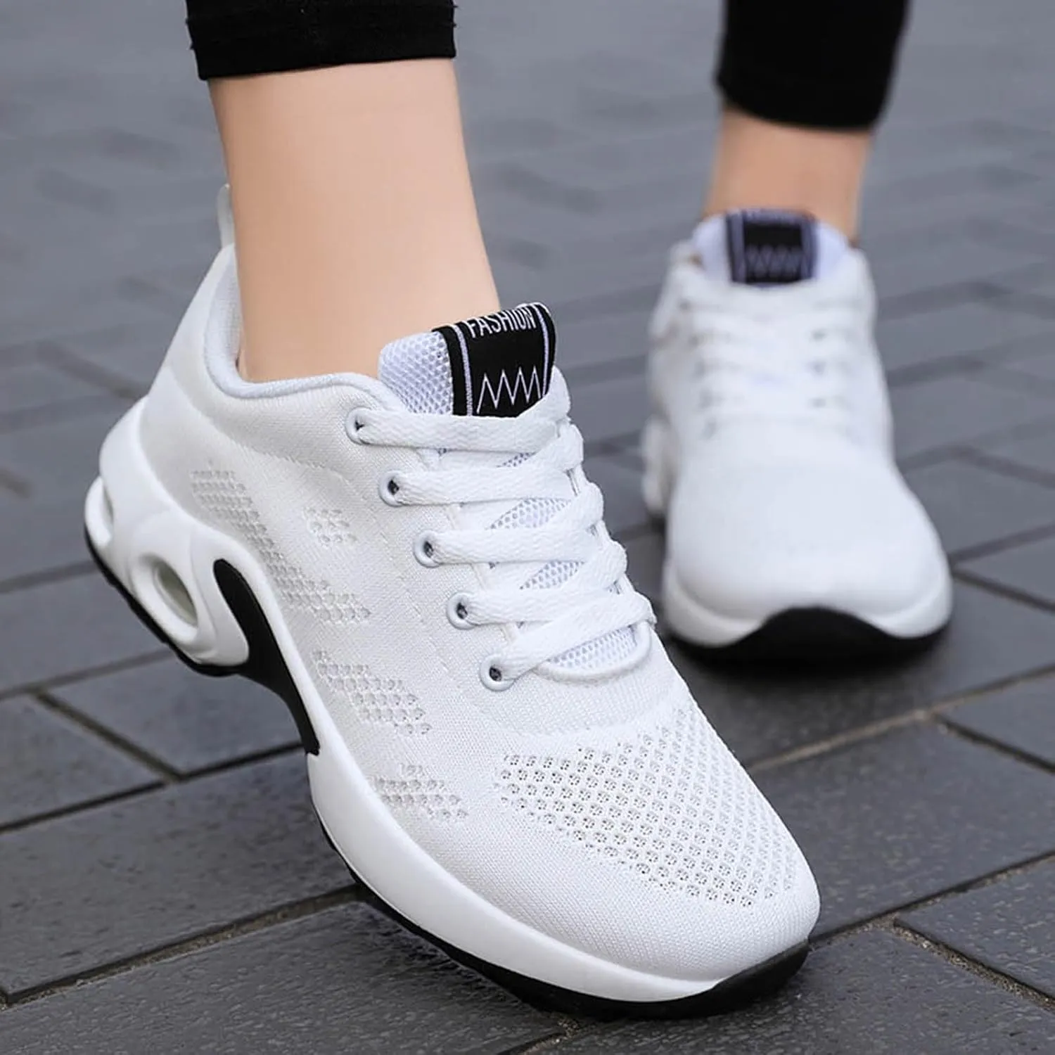 Cathalem Womens Sneakers Air Cushion Running Shoes Lightweight Tennis Walking Shoes Mesh Breathable Gym Work Fashion Sneakers