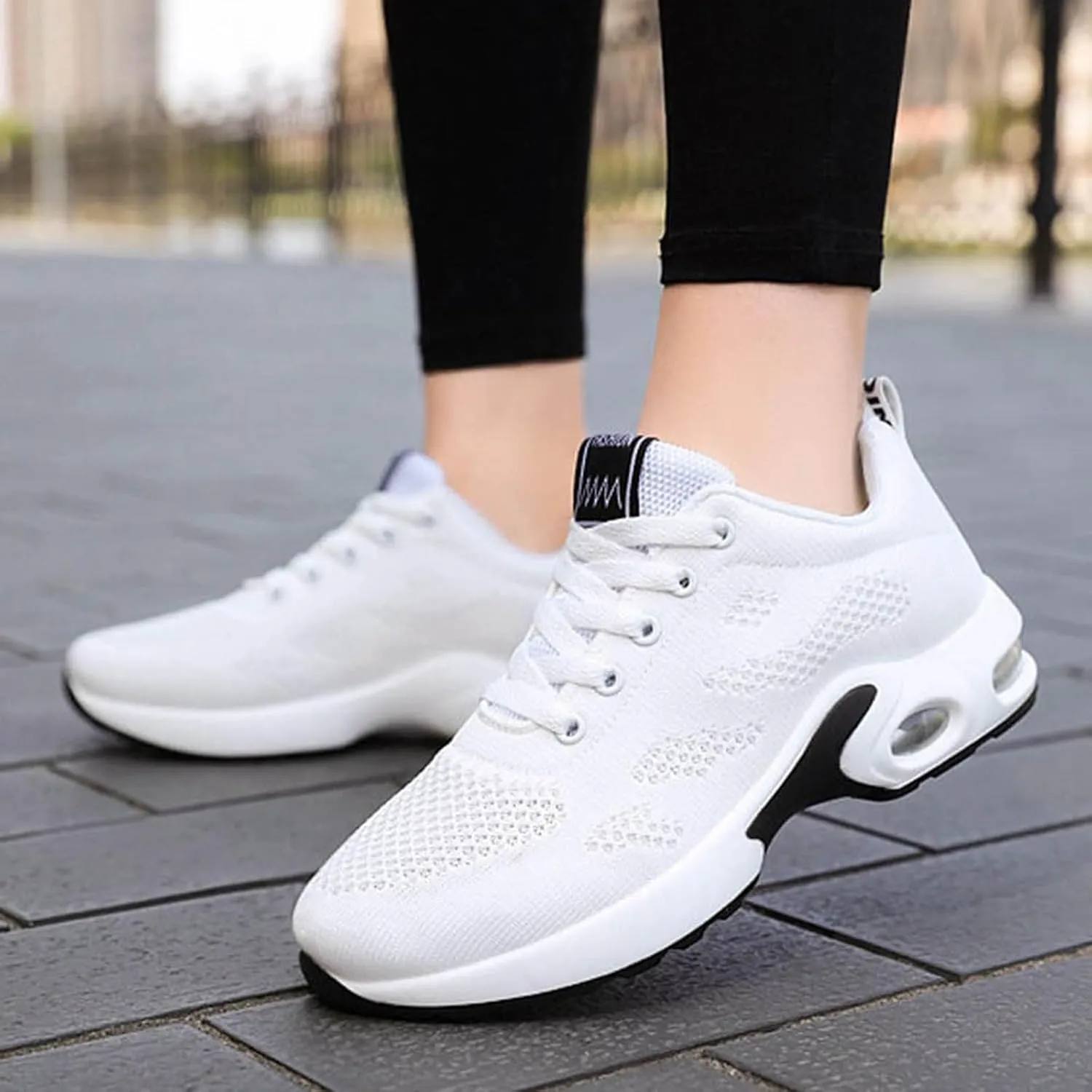 Cathalem Womens Sneakers Air Cushion Running Shoes Lightweight Tennis Walking Shoes Mesh Breathable Gym Work Fashion Sneakers