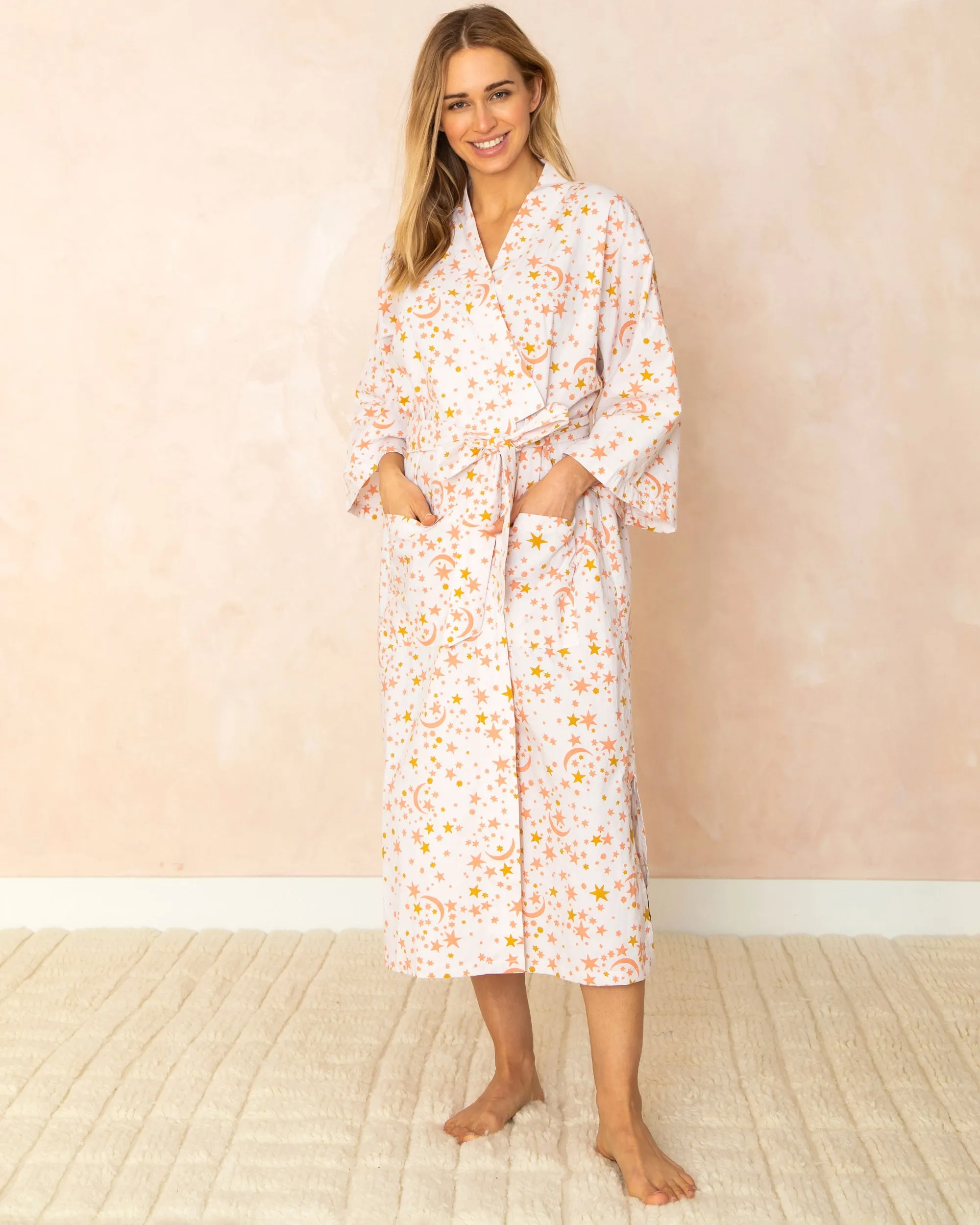 Celestial Skies - Robe - Peach
