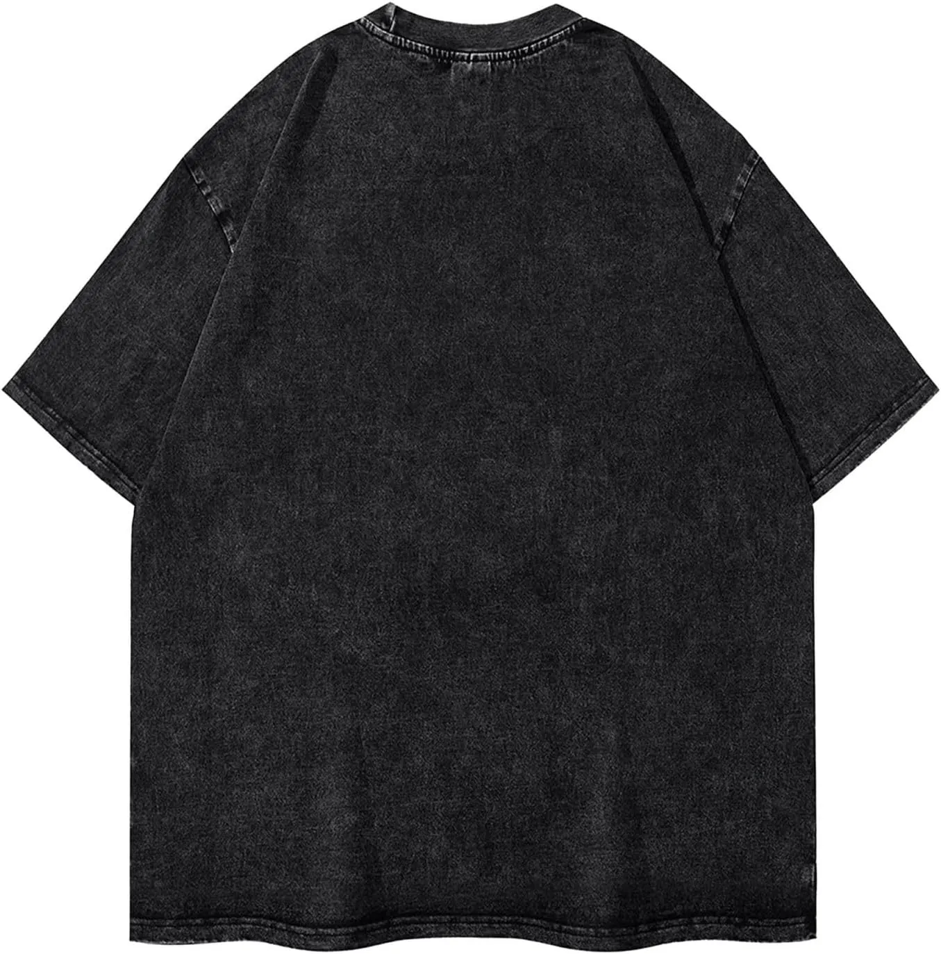 Chers Shirt Men's Trendy Short Sleeve Cotton Oversized Tshirt Soft Crewneck Top Tees Black