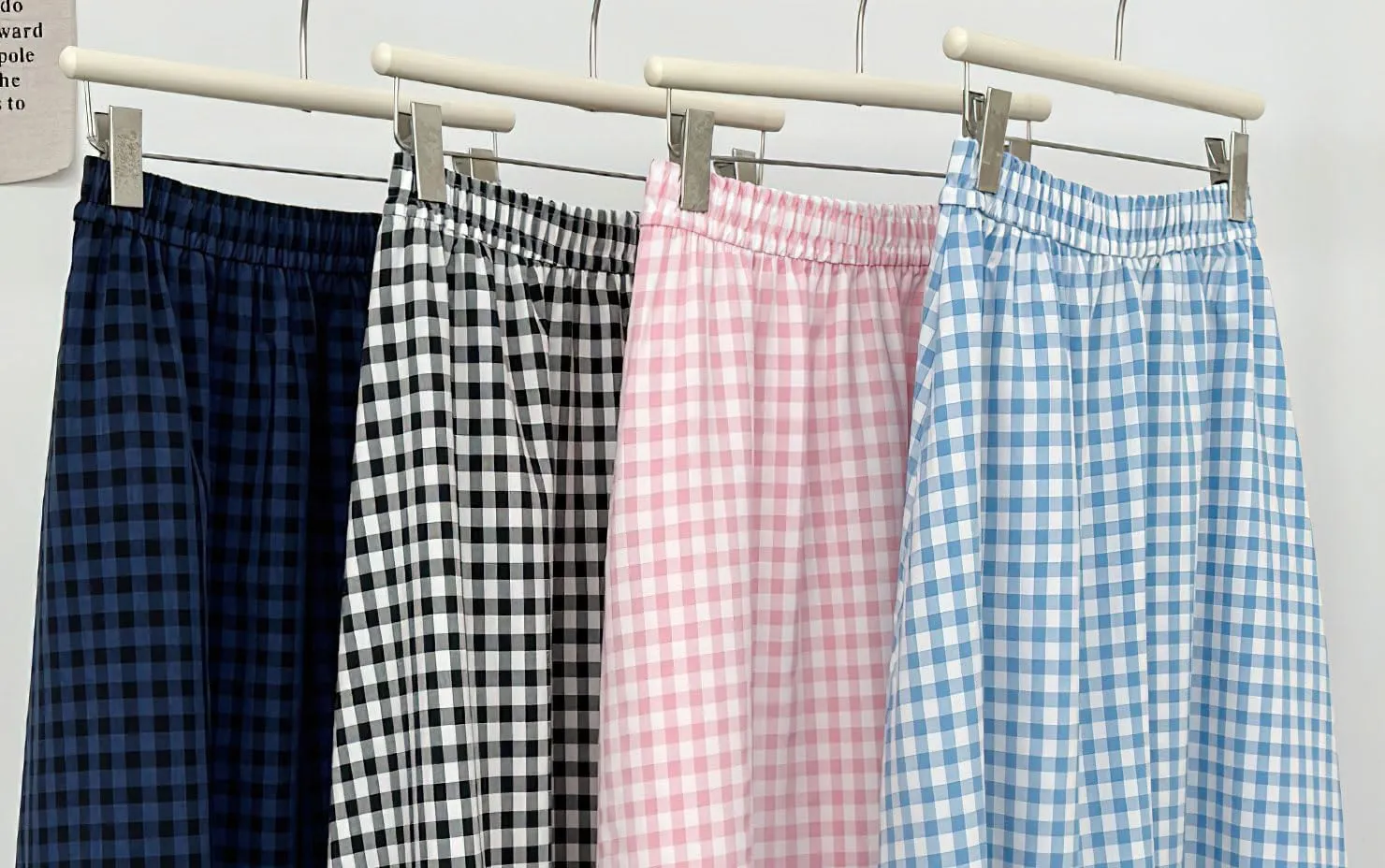 chouyatou Women's Casual Elastic Waist Plaid Skirt Lace Eyelet Ruffle Skirt Gingham Swing Midi Long Skirt