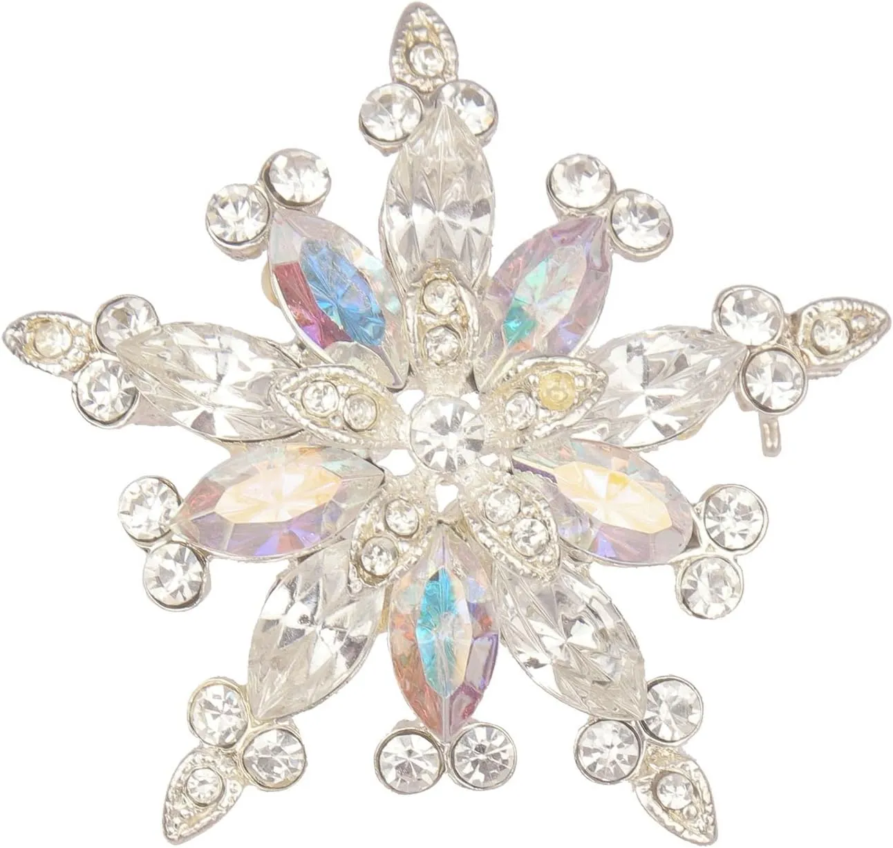 Christmas Snowflake Brooch Pin for Women Girls Rhinestone Crystal Snowflake Brooch Pins Glitter Fashion Christmas Brooches and Pins Christmas Jewelry Winter Holiday Gifts