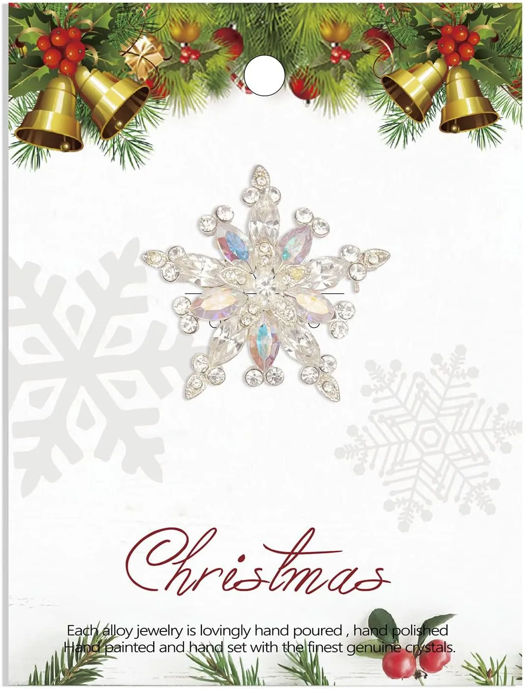 Christmas Snowflake Brooch Pin for Women Girls Rhinestone Crystal Snowflake Brooch Pins Glitter Fashion Christmas Brooches and Pins Christmas Jewelry Winter Holiday Gifts
