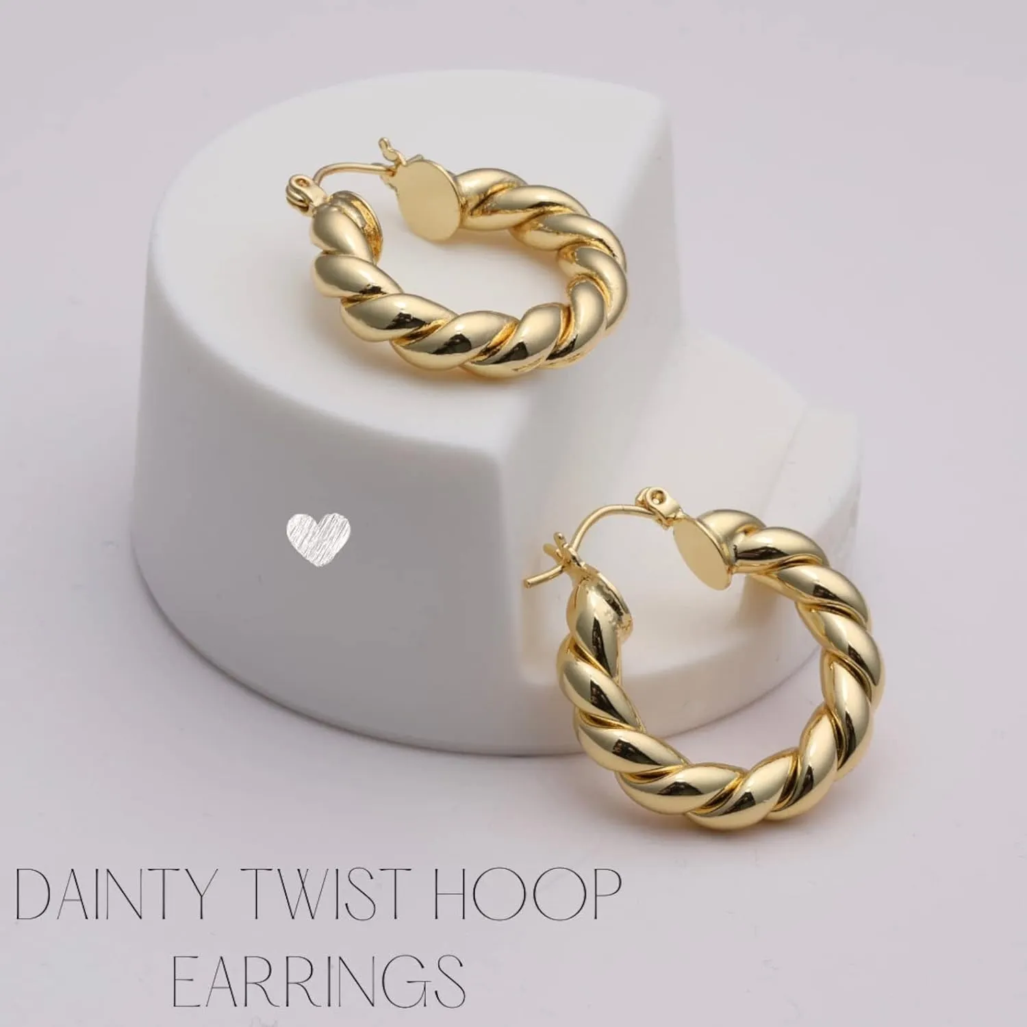 Chunky Gold Hoop Earrings for Women, Dainty Gold Hoops Earrings 14K Gold Plated Lightweight Teardrop Square Earrings Hypoallergenic Minimalist Drop Earrings for Women Trendy Gold Jewelry