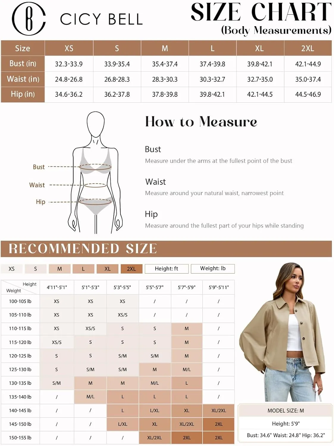 Cicy Bell Womens Oversized Cropped Trench Coats Batwing Sleeve Trendy Casual Jackets Button Up Outerwear
