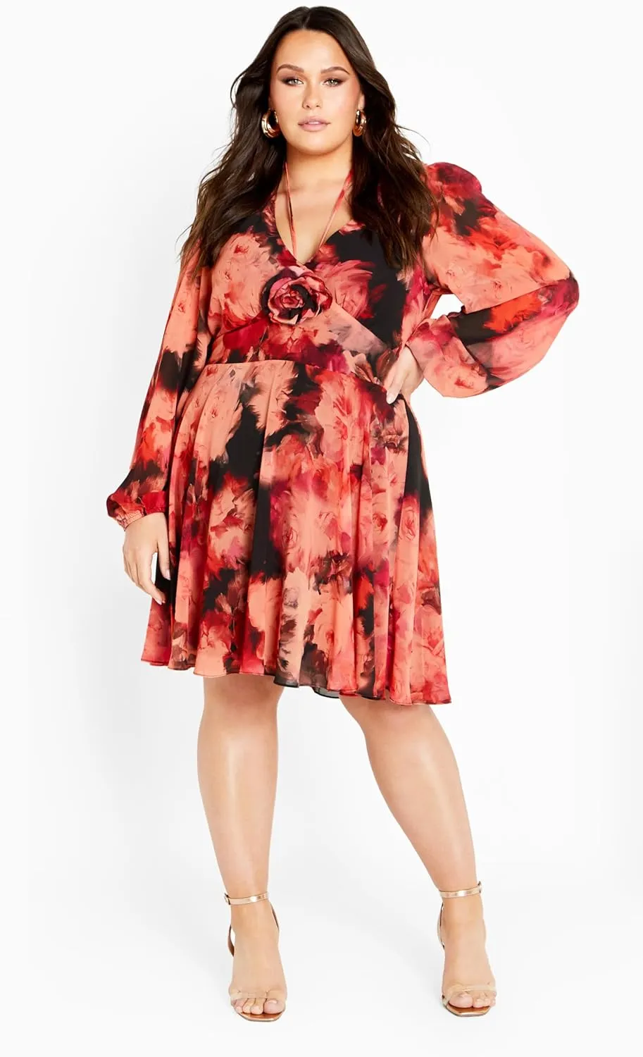 City Chic Women's Apparel Women's Citychic Plus Size Dress Mischa PRT Fl