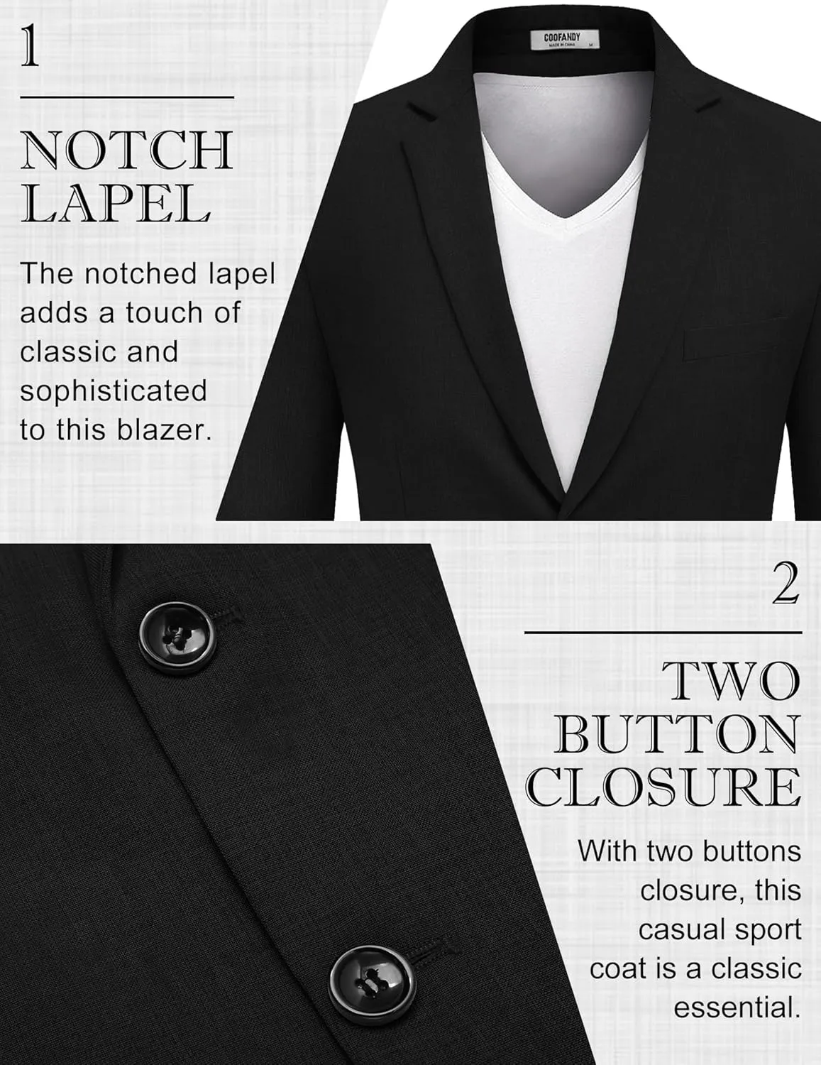 COOFANDY Men's Blazer Casual Sport Coats Two Buttons Lightweight Suit Jacket