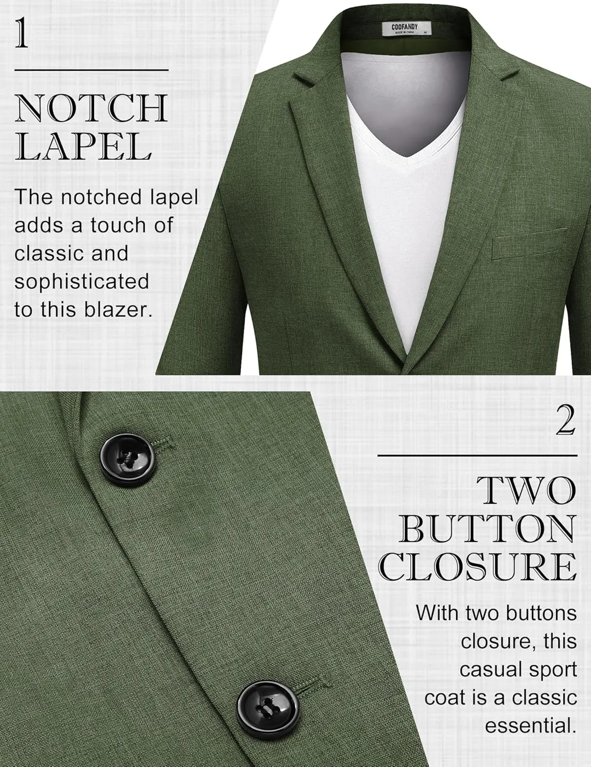 COOFANDY Men's Blazer Casual Sport Coats Two Buttons Lightweight Suit Jacket
