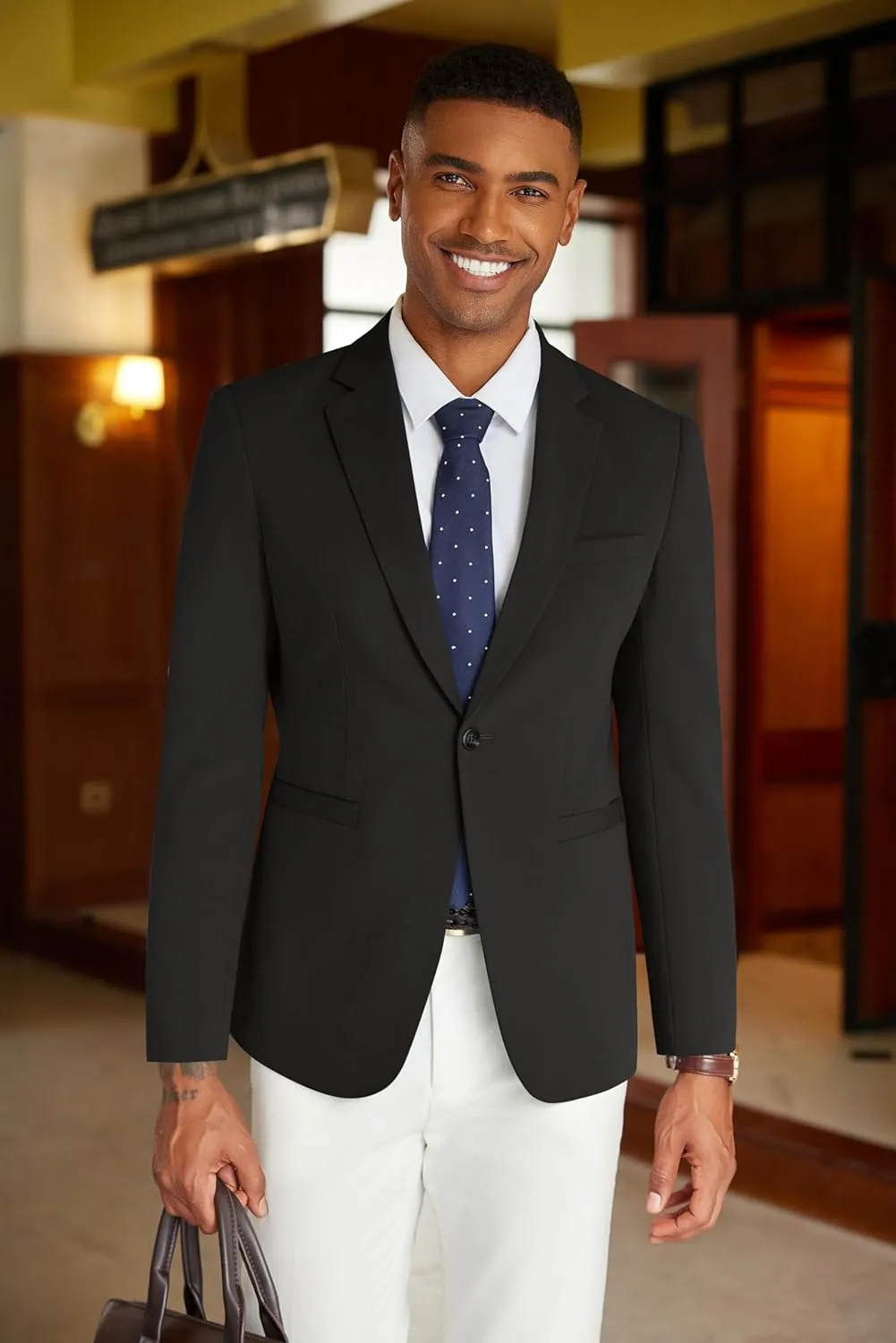 COOFANDY Mens Casual Blazer Slim Fit Suit Jacket Lightweight One Button Business Sport Coats