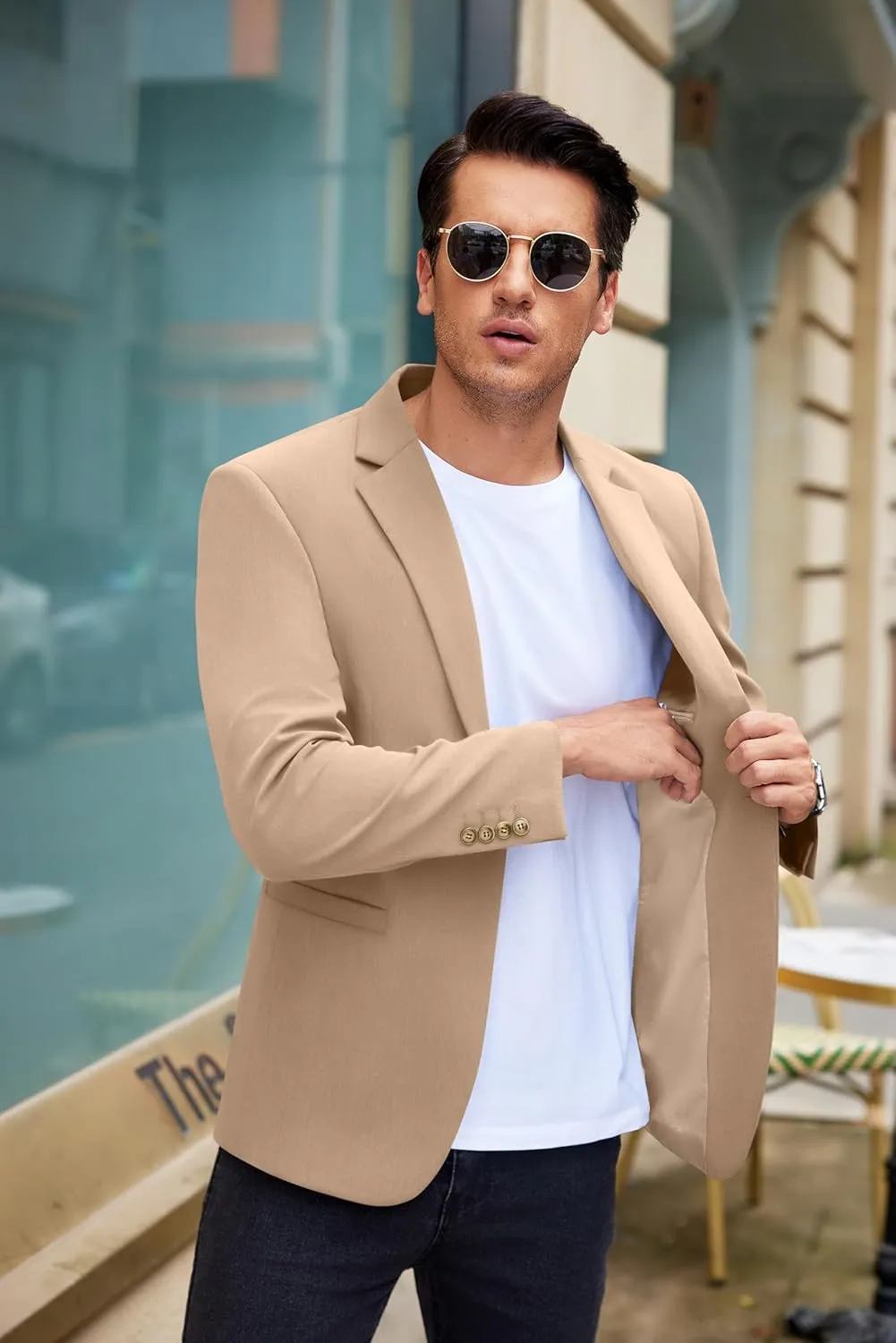COOFANDY Mens Casual Blazer Slim Fit Suit Jacket Lightweight One Button Business Sport Coats