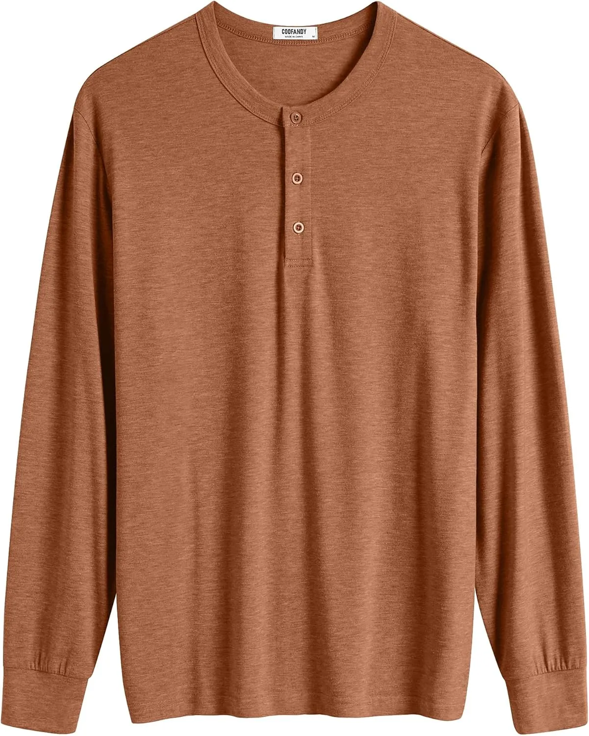 COOFANDY Men's Henley T-Shirt Long Sleeve Casual Lightweight Pullover Shirts Soft Stretch Basic Tees Fall Tops
