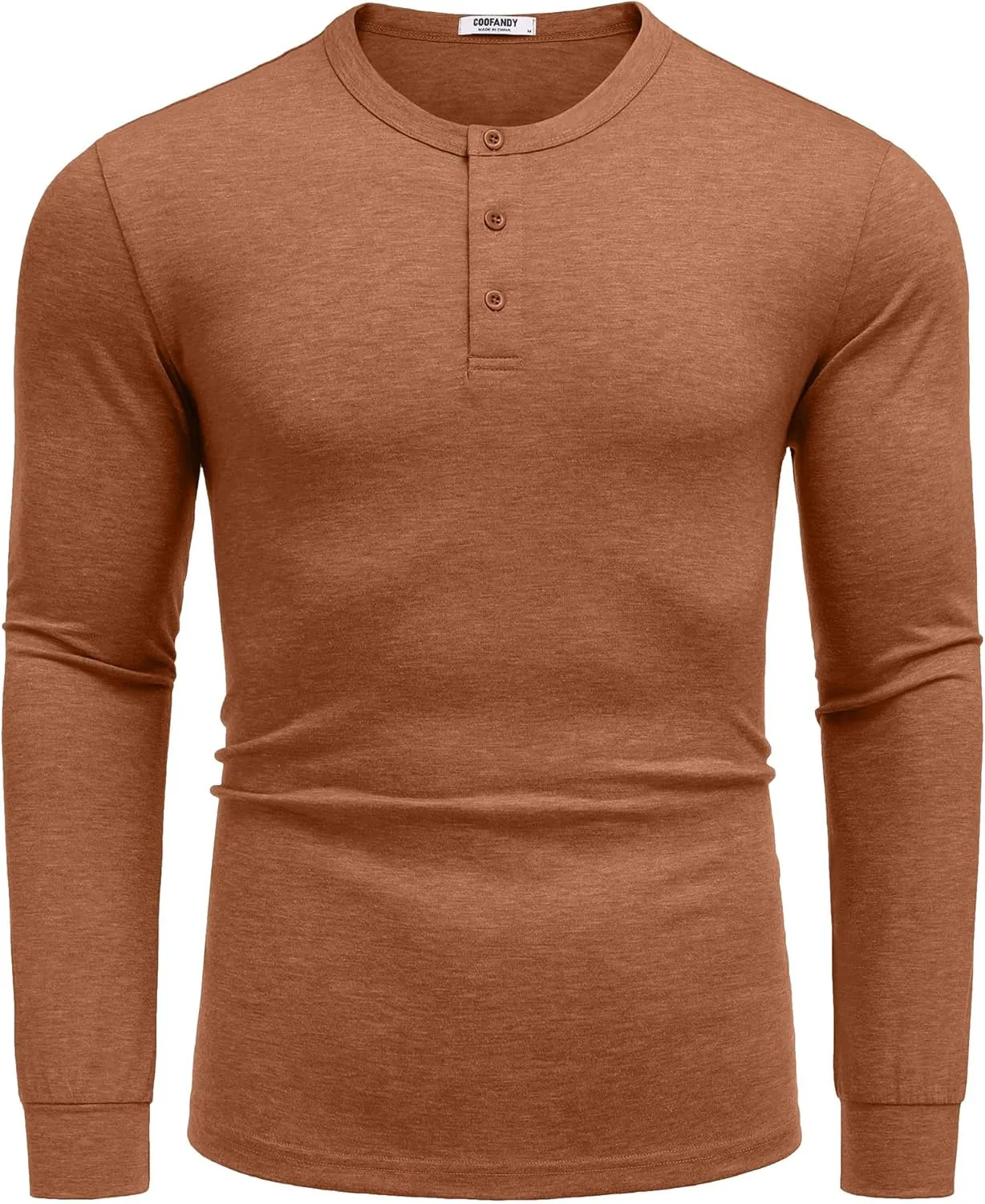 COOFANDY Men's Henley T-Shirt Long Sleeve Casual Lightweight Pullover Shirts Soft Stretch Basic Tees Fall Tops