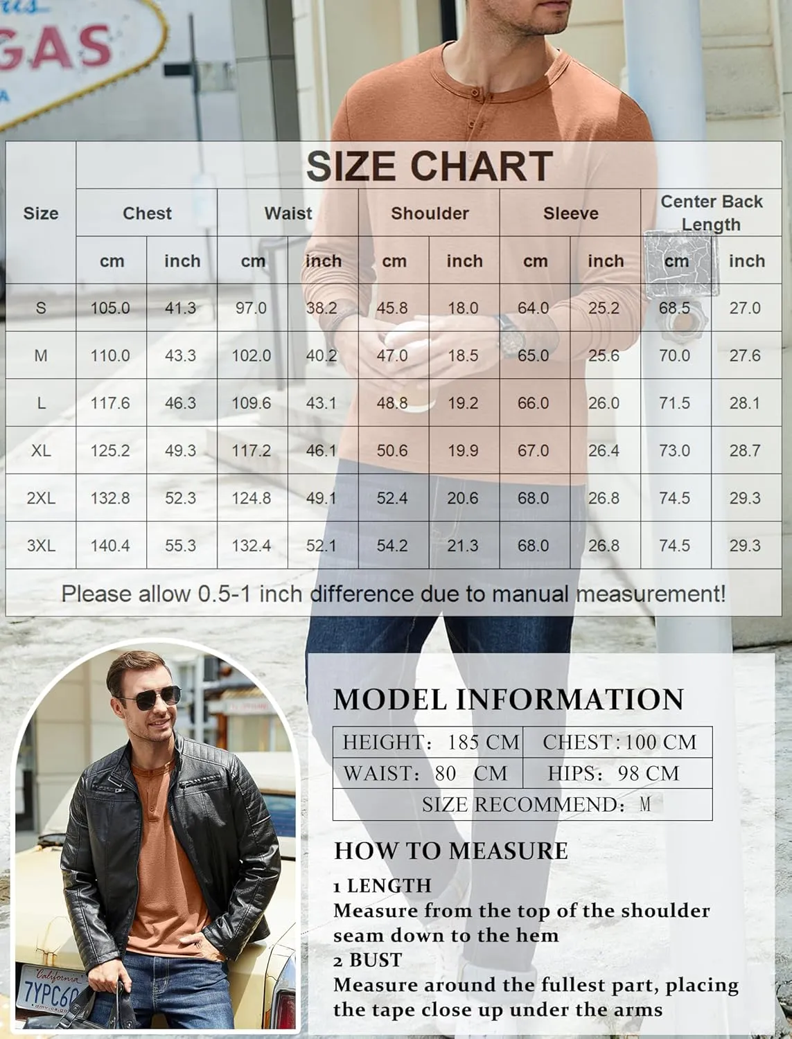 COOFANDY Men's Henley T-Shirt Long Sleeve Casual Lightweight Pullover Shirts Soft Stretch Basic Tees Fall Tops