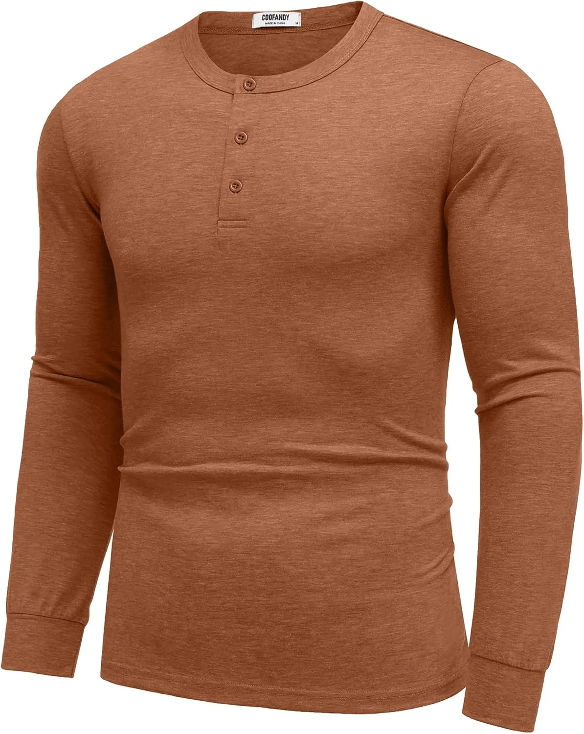 COOFANDY Men's Henley T-Shirt Long Sleeve Casual Lightweight Pullover Shirts Soft Stretch Basic Tees Fall Tops