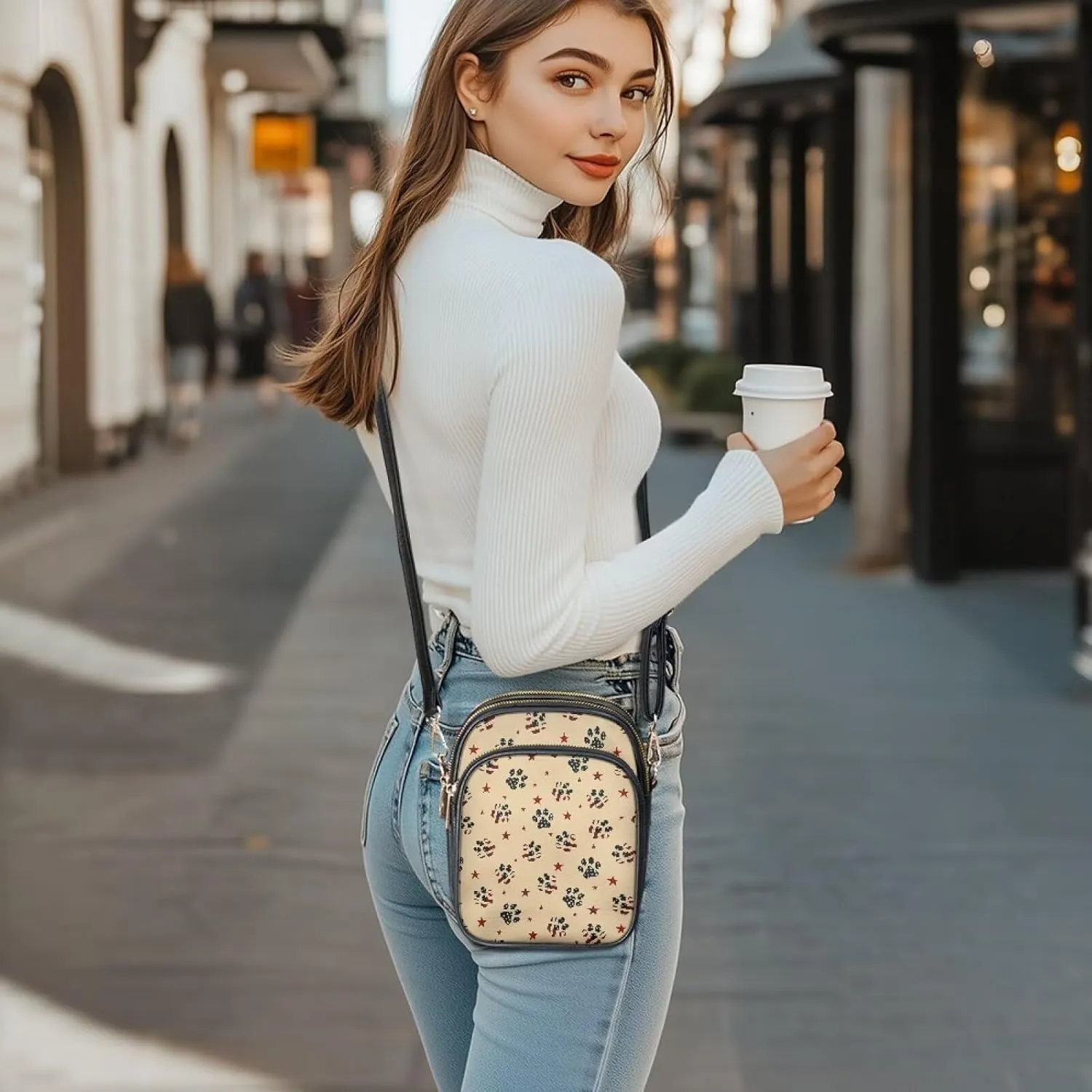 Crossbody Purses for Womens Multi Pocket Shoulder Purses Waterproof Crossbody Bag PU Leather Shoulder Satchel Bag